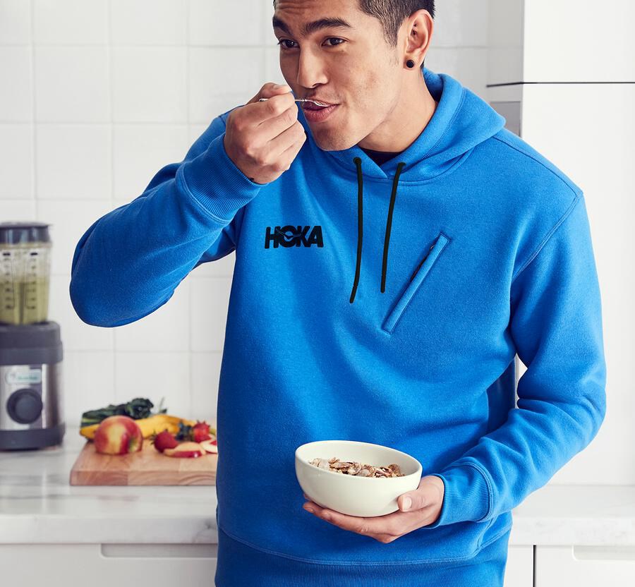 Hoka One One Hoodie Mens Blue - Performance - 76481UECG